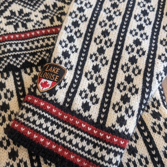 Black Canyon Canadian Wool Sweater L Nordic Boxy Ski Fair Isle Snowflake size L - Picture 8 of 12